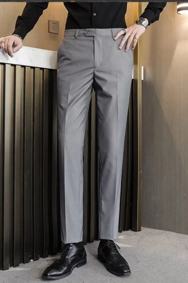 OEM-Men-s-Trousers-Men-s-Formal-Suits-Business-Slim-Trousers-Elastic-Waist-Long-Pants